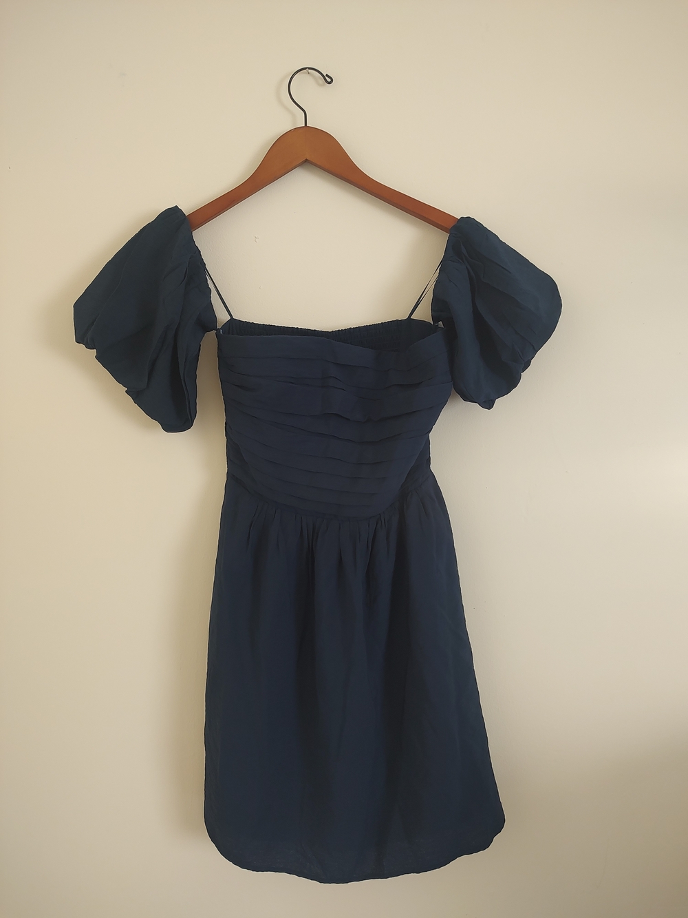 NWT Abercrombie & Fitch Convertible Puff Sleeve Ruched Mini Dress